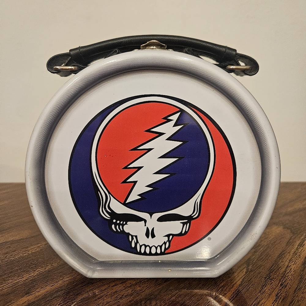 Grateful Dead Rock 'N Roll Drum Tin Tote Case Lunch Box Y2K